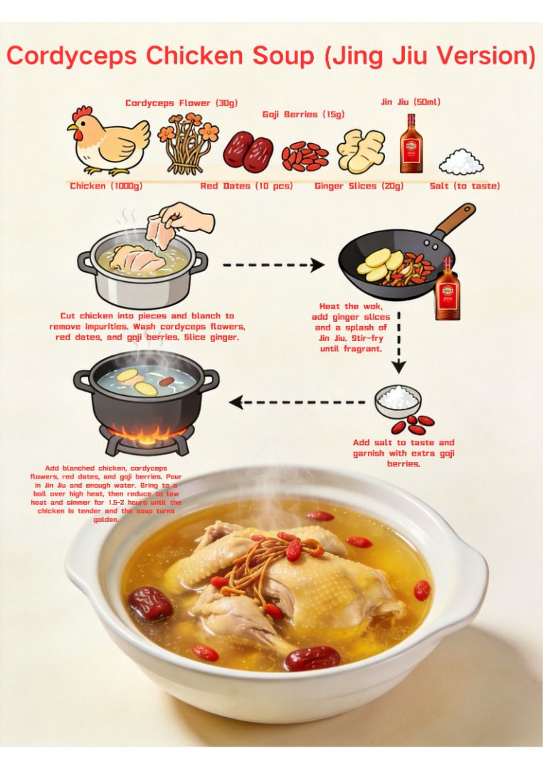 Cordyceps Chicken Soup (Jing Jiu Version)