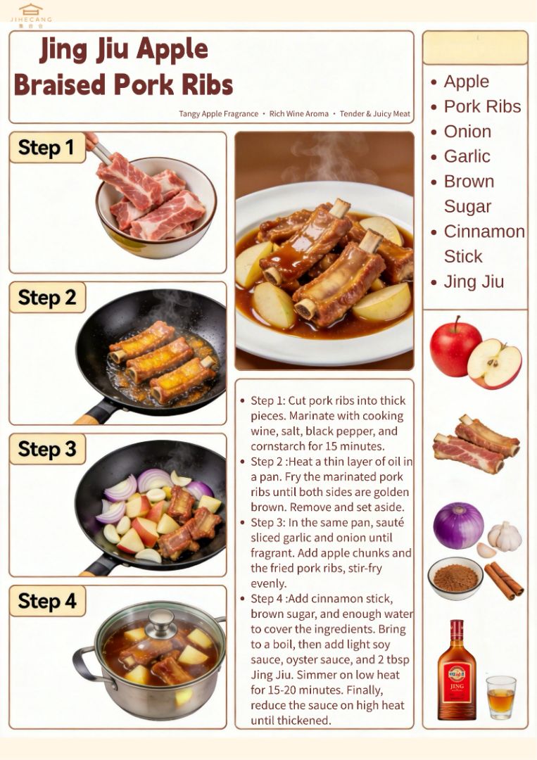 Jing Jiu Apple Braised Pork Ribs – Sweet, Tangy & Boozy!