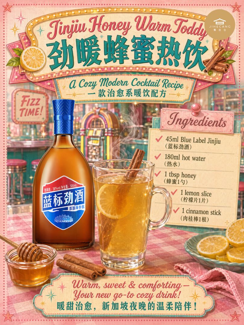 Who said Jinjiu only tastes good straight up? 👀 Let’s turn this iconic spirit into TWO ridiculously easy, mood-boosting drinks that hit different for every Singapore day ☀️🌧️ - 2