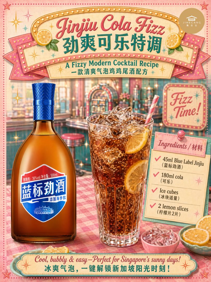 Who said Jinjiu only tastes good straight up? 👀 Let’s turn this iconic spirit into TWO ridiculously easy, mood-boosting drinks that hit different for every Singapore day ☀️🌧️