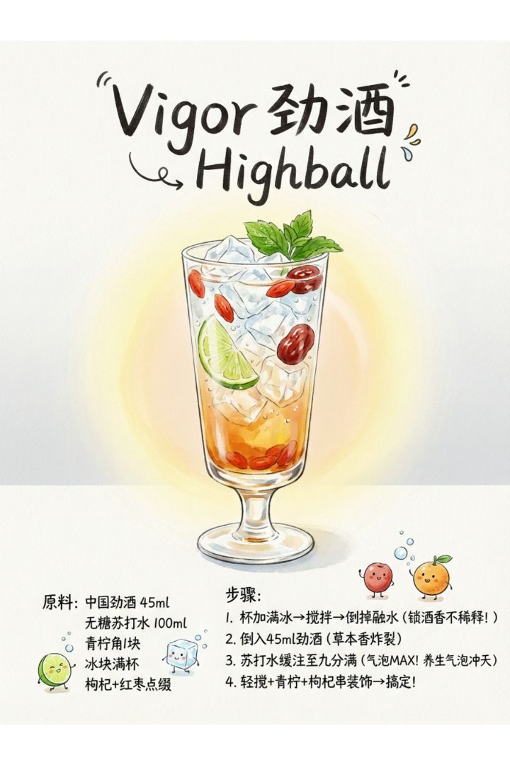 45ml Jingjiu + 100ml Sugar-Free Soda