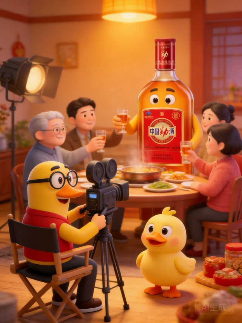 这是一个温馨的小故事，主角是劲酒导演（那瓶中国劲酒本身，戴着酷炫的太阳镜，手持扩音器）和副导演雅...... - 4