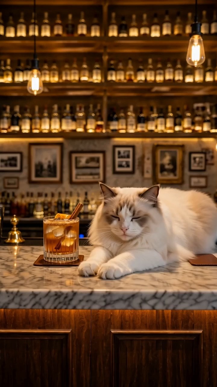 Even the cat approves this Jing Blue cocktail? 🐱🍸