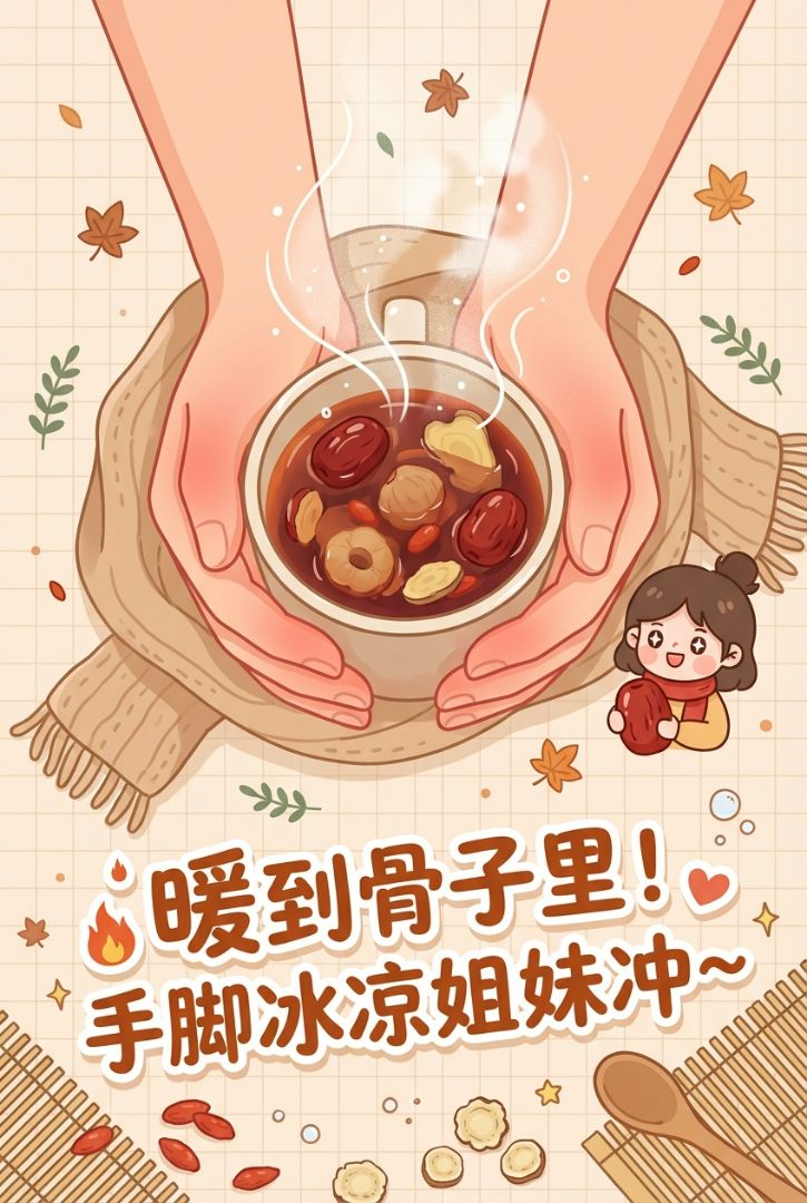 红枣汤基底：红枣补脾胃、益气血、暖中焦，姜片/桂圆加持散寒止咳。秋冬喝它防干燥、护脾胃。 - 5