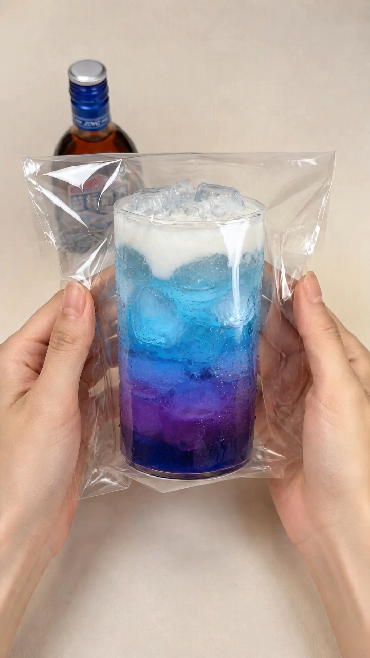 Today I'm squishing a blue-purple Jingblue cocktail squishy.