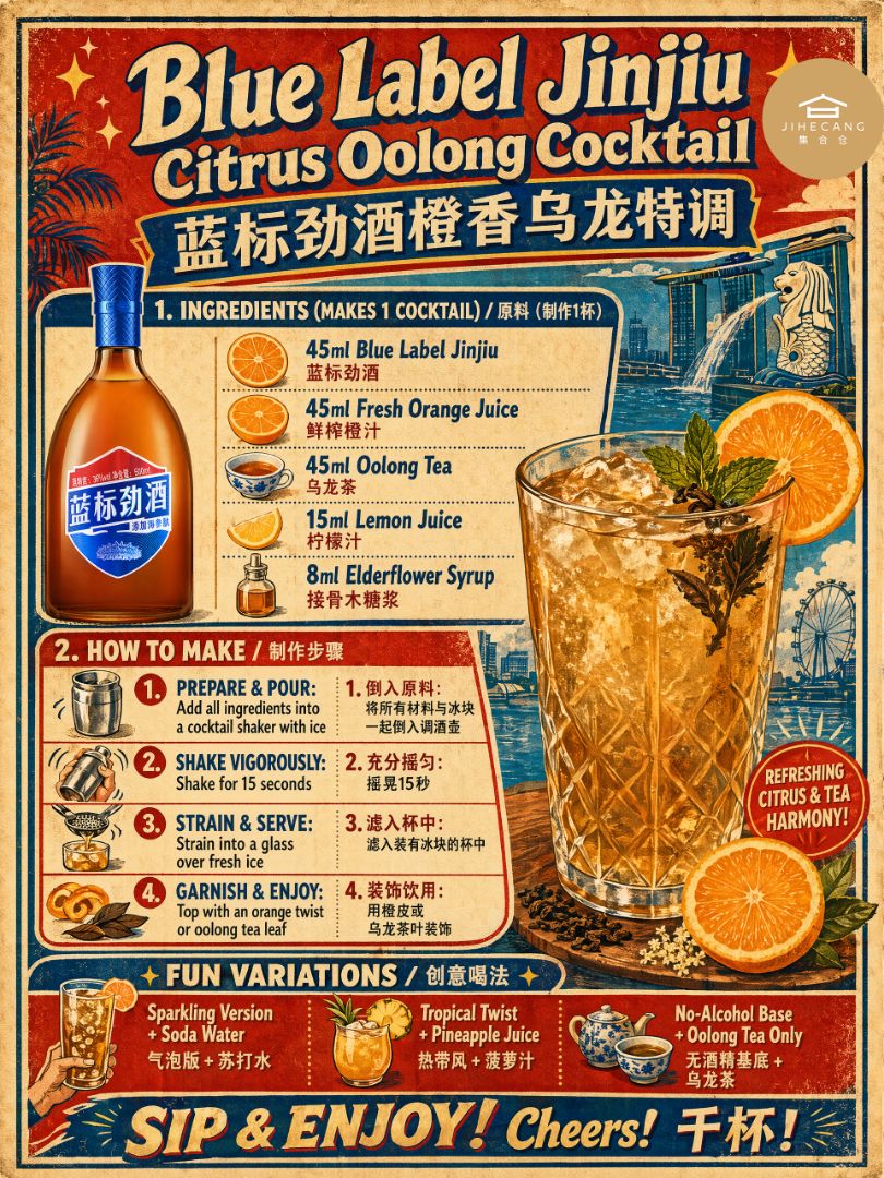 Who said classic spirits can’t shine in tropical Singapore? Today, we’re mixing up something bright, balanced, and perfect for our sunny island weather – the Blue Label Jinjiu C...
