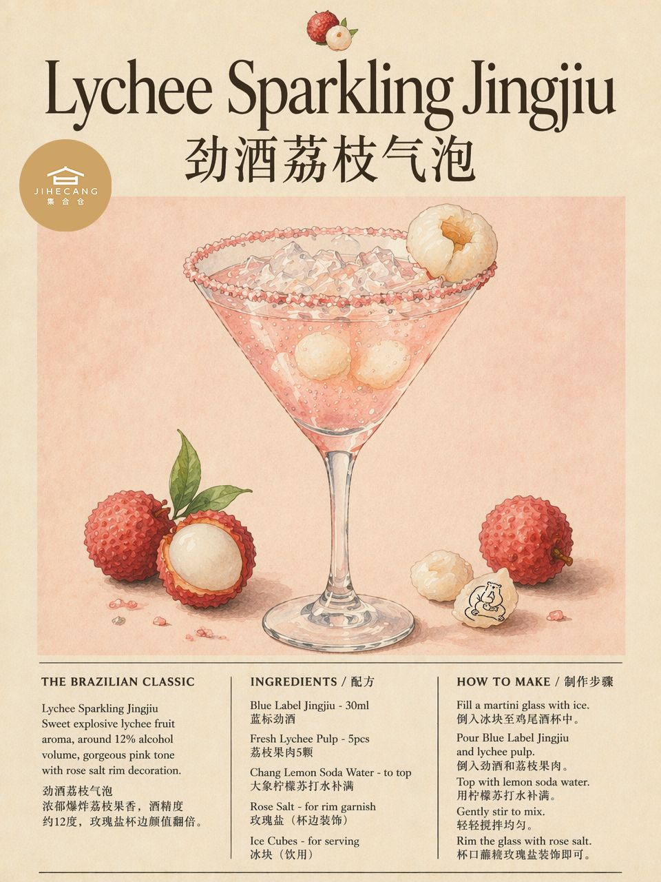 柔和复古水彩鸡尾酒魔法，为您的闺蜜家庭酒吧之🥂夜献上！想象温暖的浅桃色桌面沐浴在柔和的光线中，铺设着光滑的蓝标劲酒b...... - 2