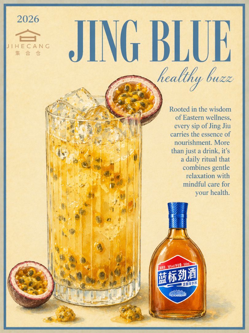 Craving a refreshing, mellow herbal cocktail to unwind after busy days? Try this easy passion fruit mix with JING BLUE! Bursting with bright tropical passion fruit pulp, icy cri...