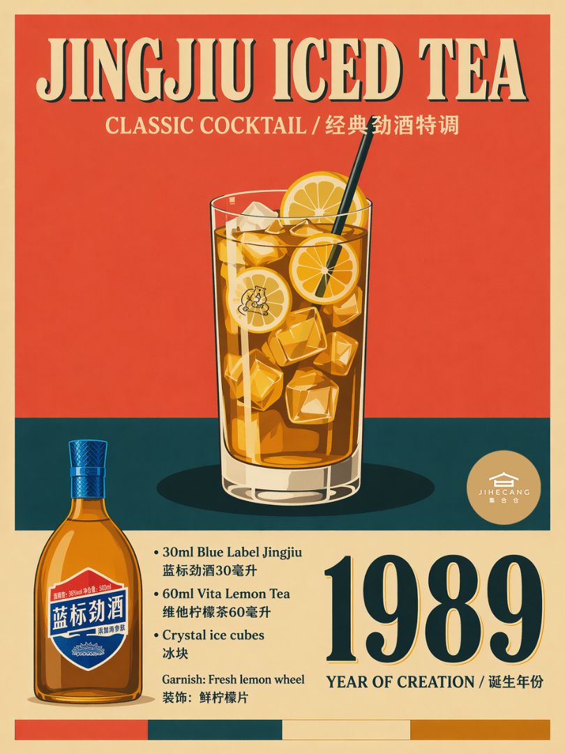 Vintage bold poster aesthetic home bar drink alert ✨! Imagine a bright warm kitchen counter with eye-catching red and teal retro styling, perfect for mixing this simple crowd-fa...