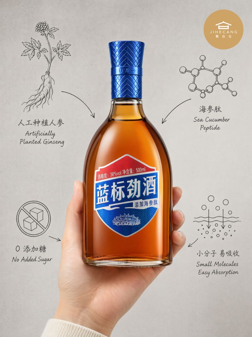 嗨，灵魂爱好者们！👋让我们来聊聊蓝标劲酒背后的故事——这是一款将大自然精华与现代关怀融合而成的饮品，专为热爱生活中小瞬间的人而造！🥂 - 2